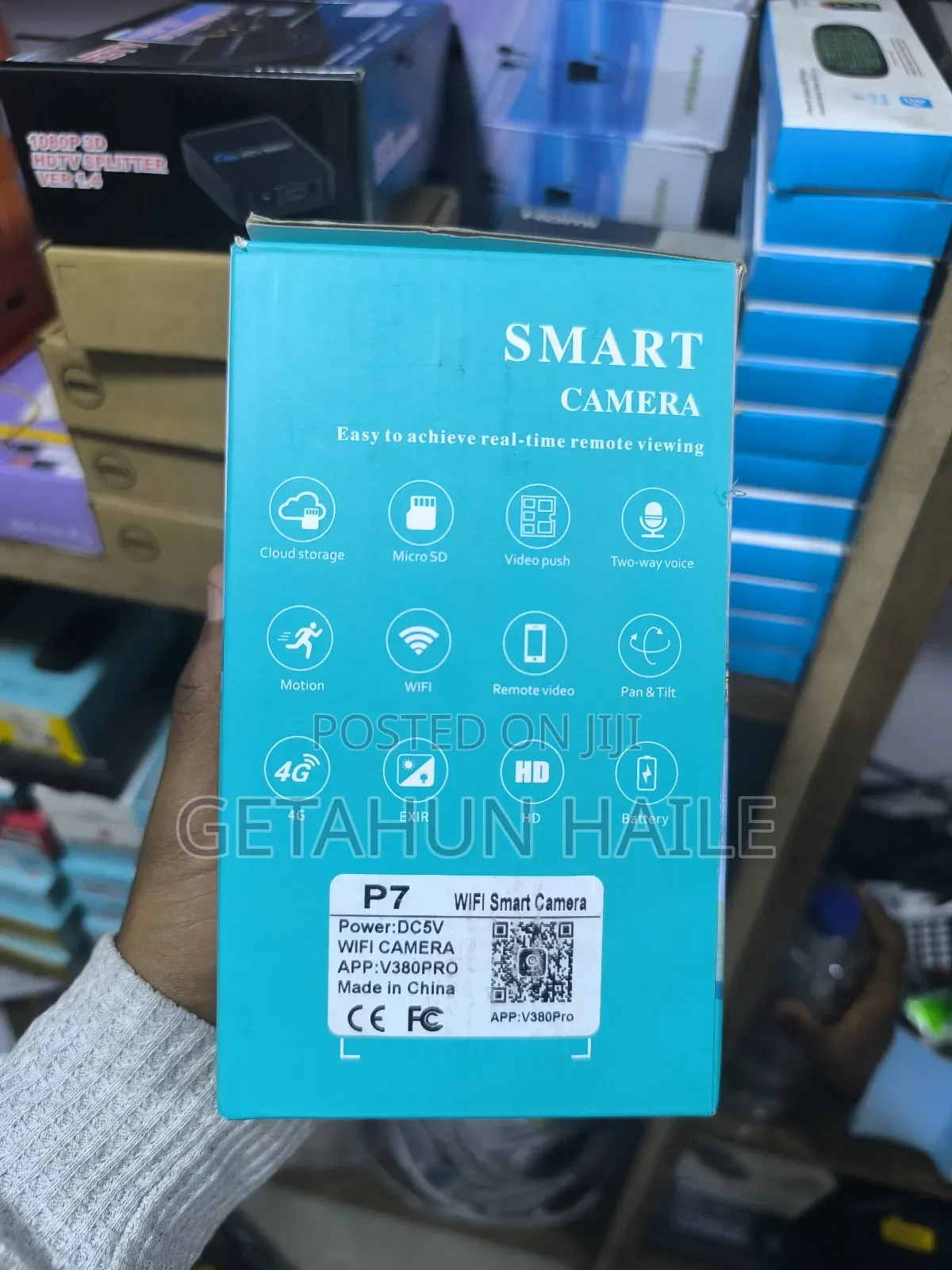 Hd Smart Camera With Battery (በwifi የሚሰራ ባትሪ ያለው V380 Security Camera)