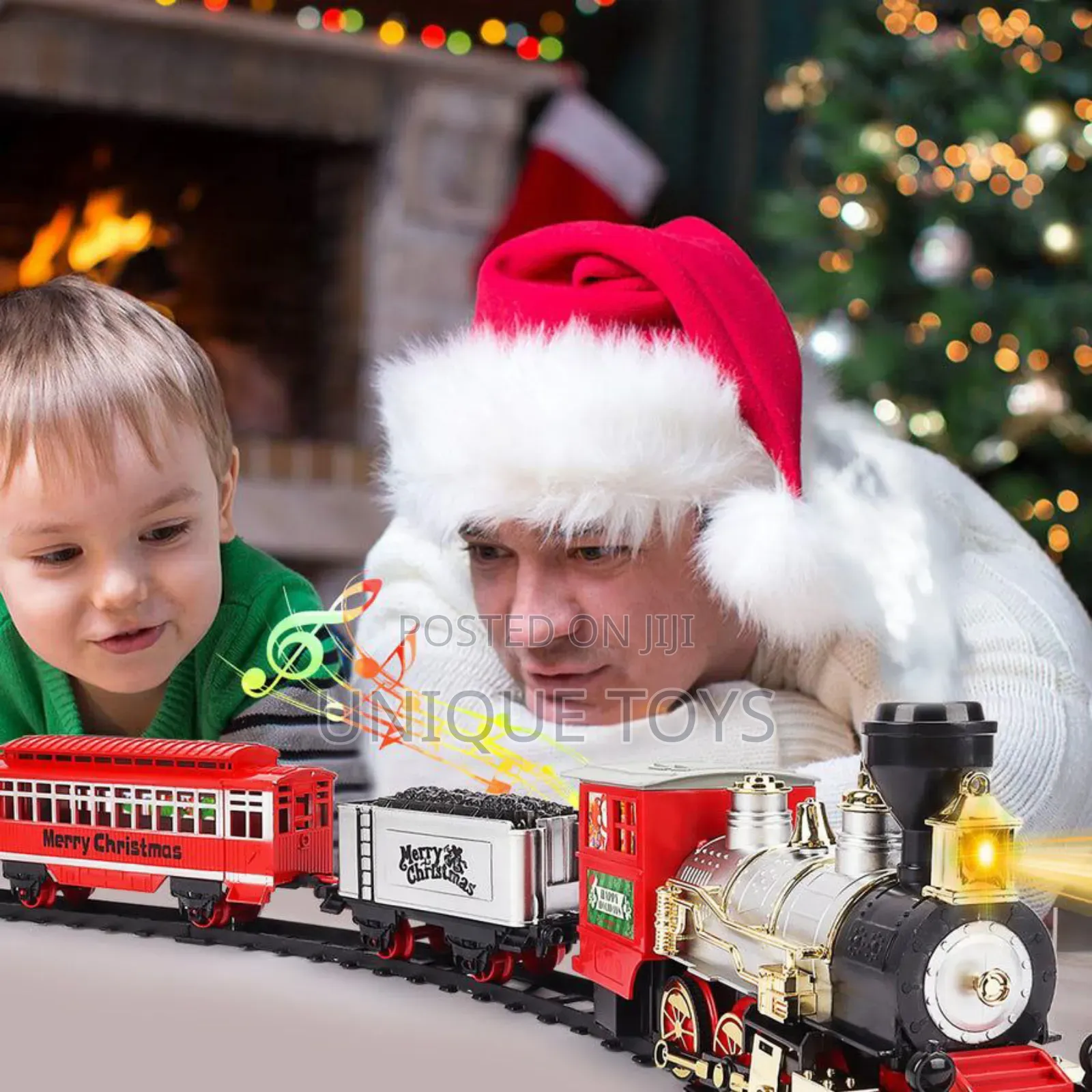 Christmas Train Set With Lights, Sounds Smoke Effect