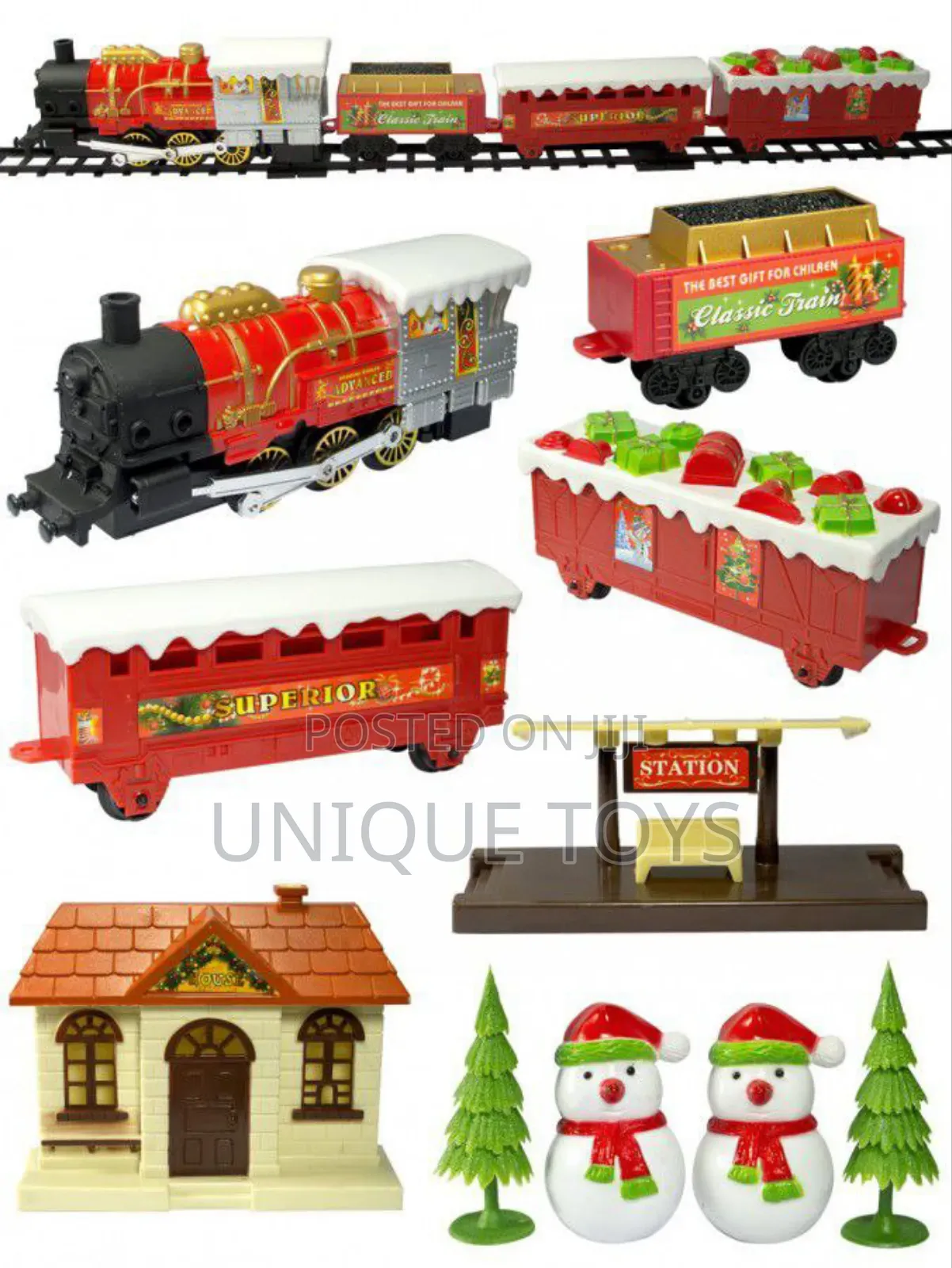 Christmas Train Set With Lights, Sounds Smoke Effect