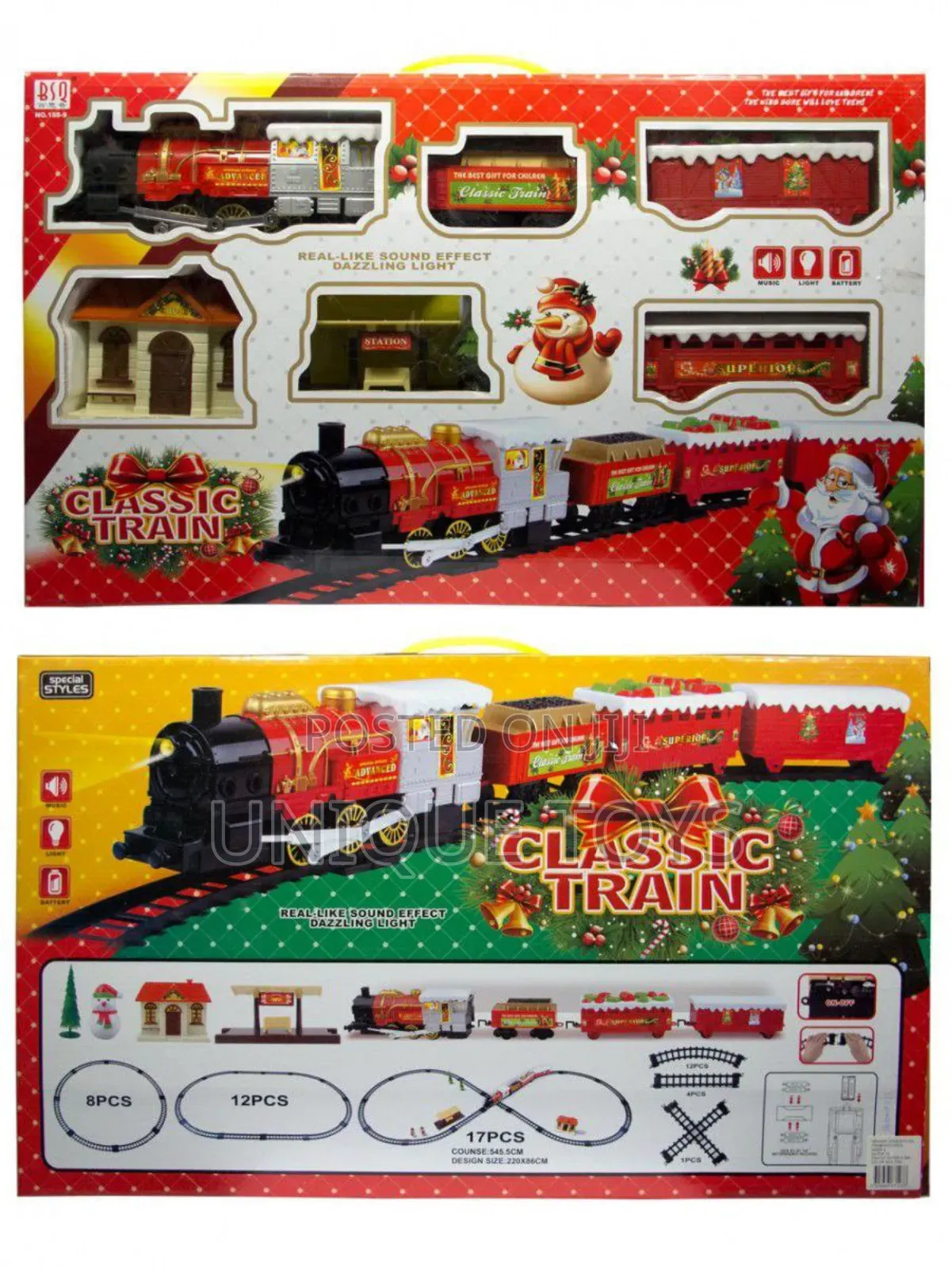 Christmas Train Set With Lights, Sounds Smoke Effect