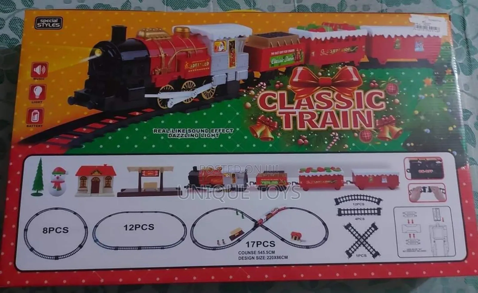 Christmas Train Set With Lights, Sounds Smoke Effect