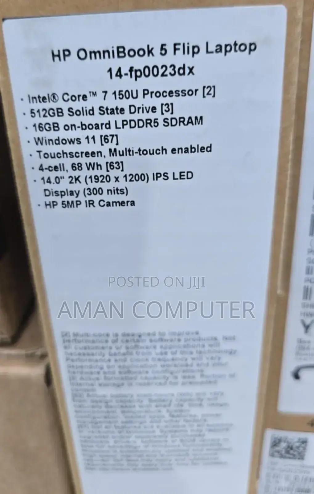 New Laptop HP OmniBook 5 Flip 16GB Intel Core I7 SSD 512GB