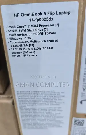 New Laptop HP OmniBook 5 Flip 16GB Intel Core I7 SSD 512GB