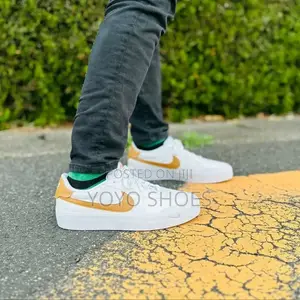 Nike Court Shot White Yellow Fashion Shoes