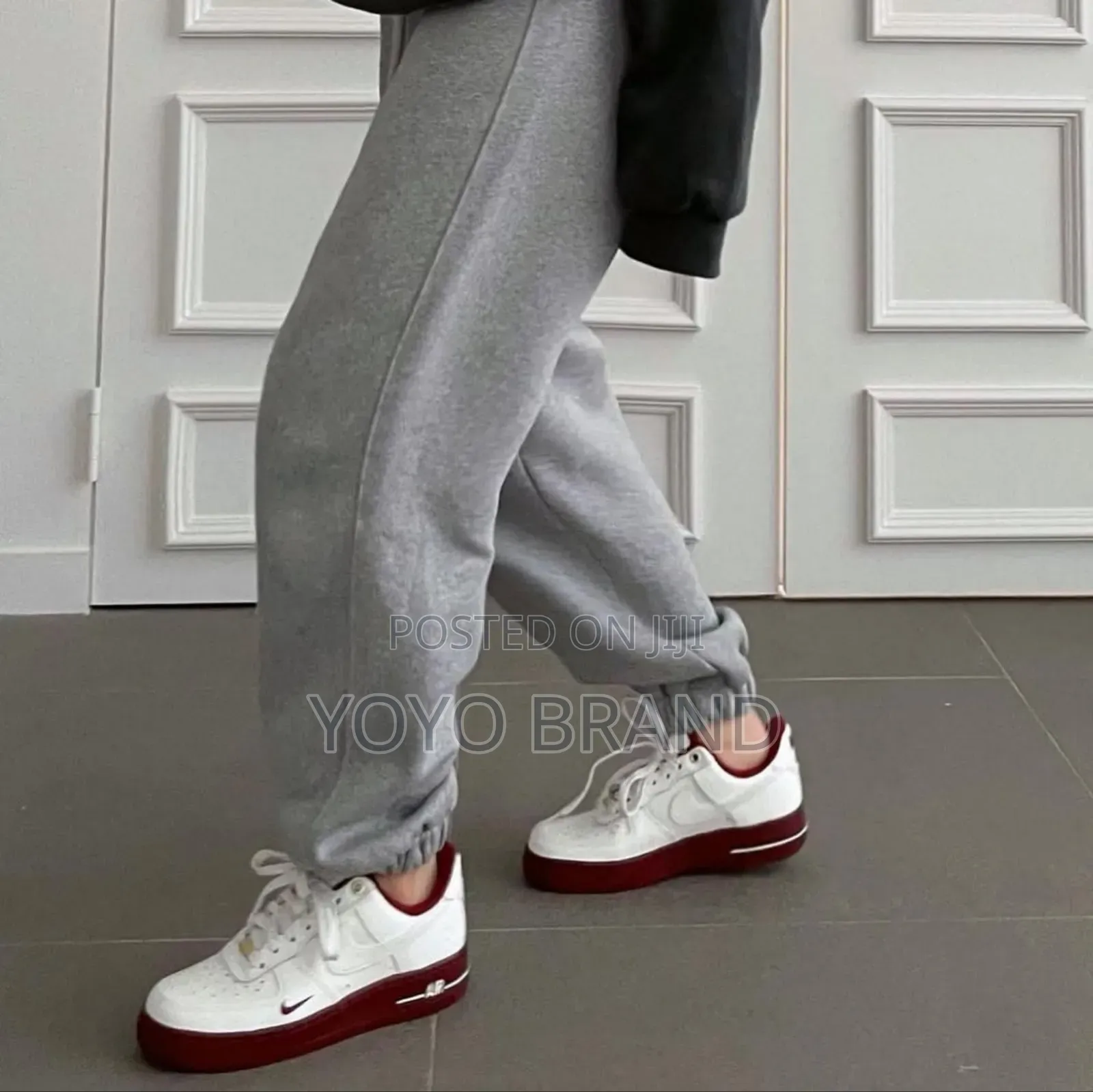 Nike Air Force 1white Burgandi Fashion Shoes