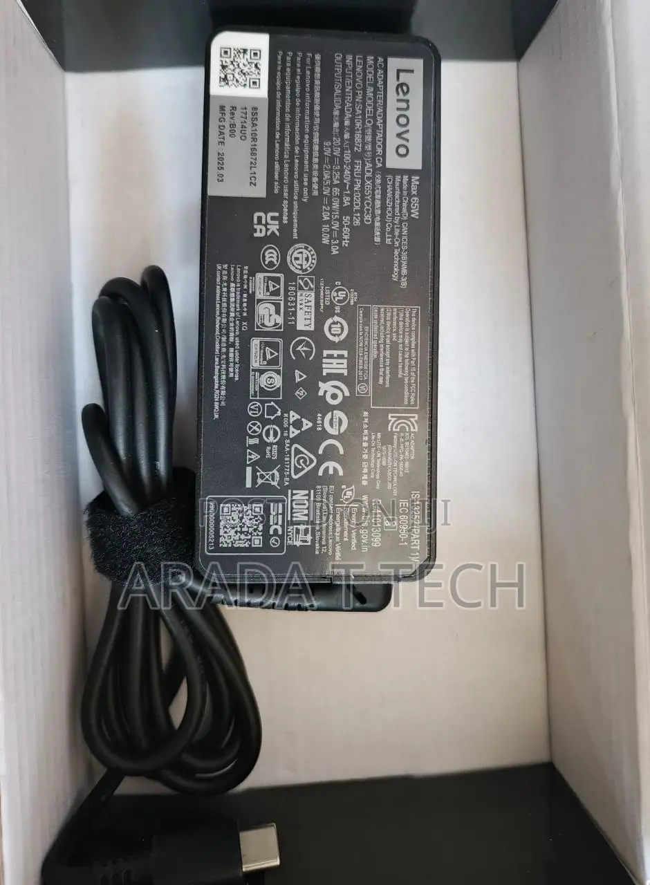 Lenovo 65w Usb Type-C Ac Adapter, Model: Adlx65ycc3d.