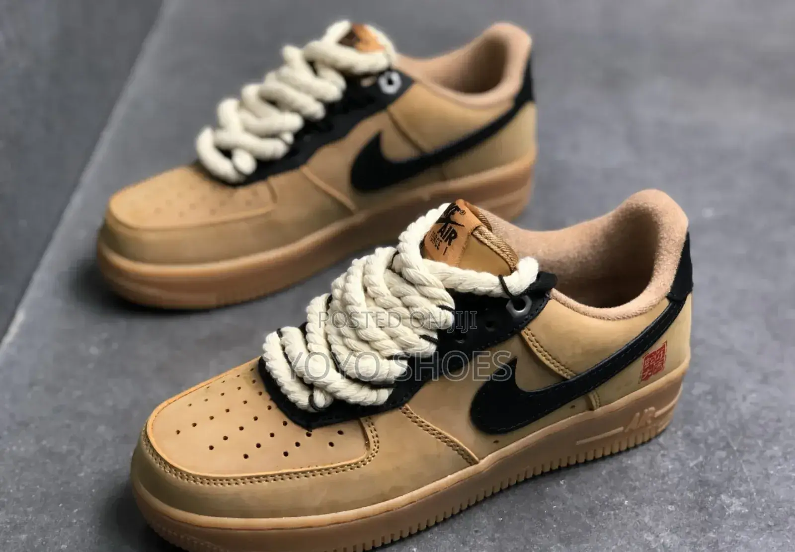 Nike Air Force 1 Brown Douple Lace Fashion Shoes