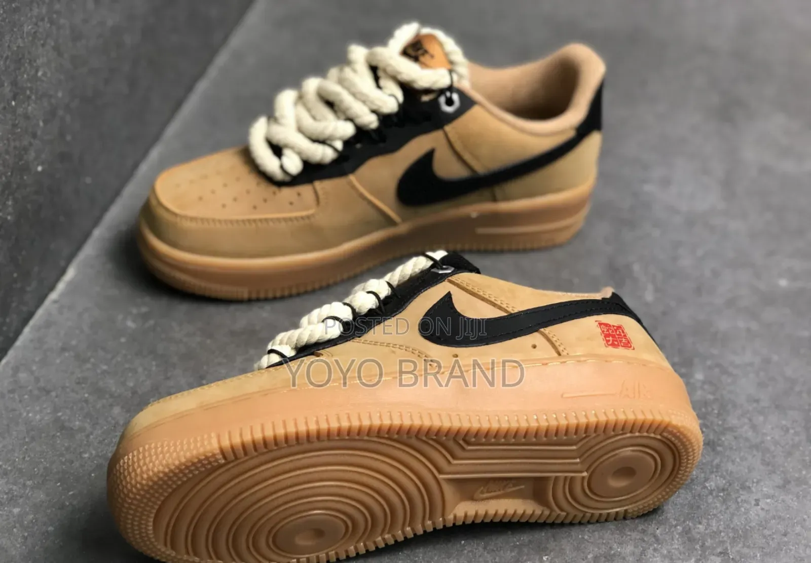 Nike Air Force 1 Brown Douple Lace Fashion Shoes