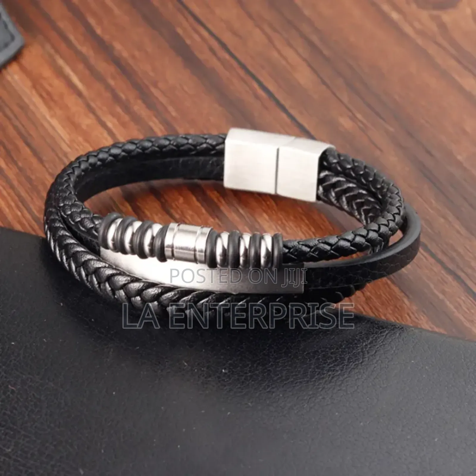 Black Leather Rope Bracelet