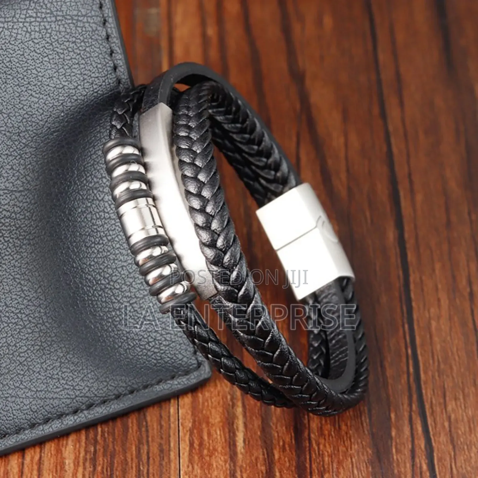 Black Leather Rope Bracelet
