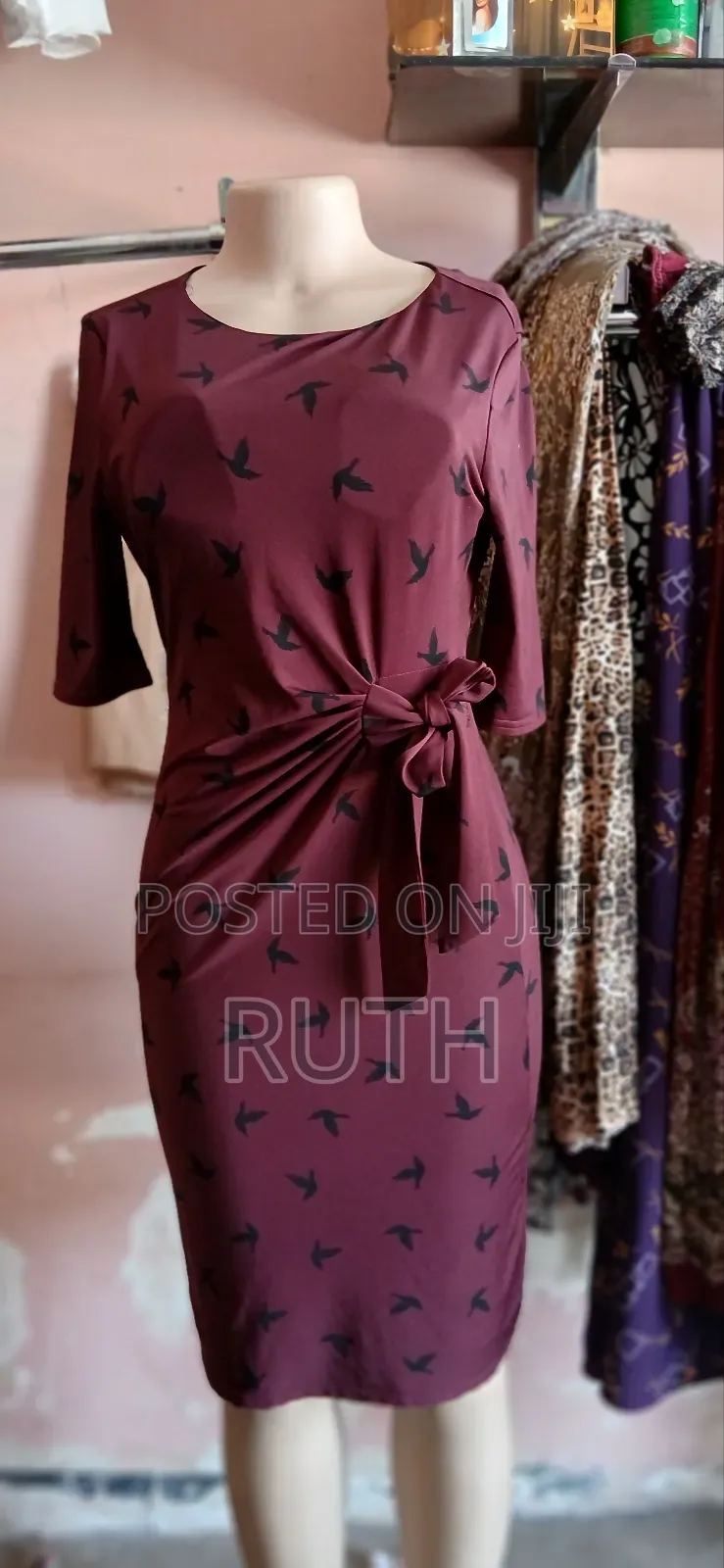 Stretchy Burgundy Dress