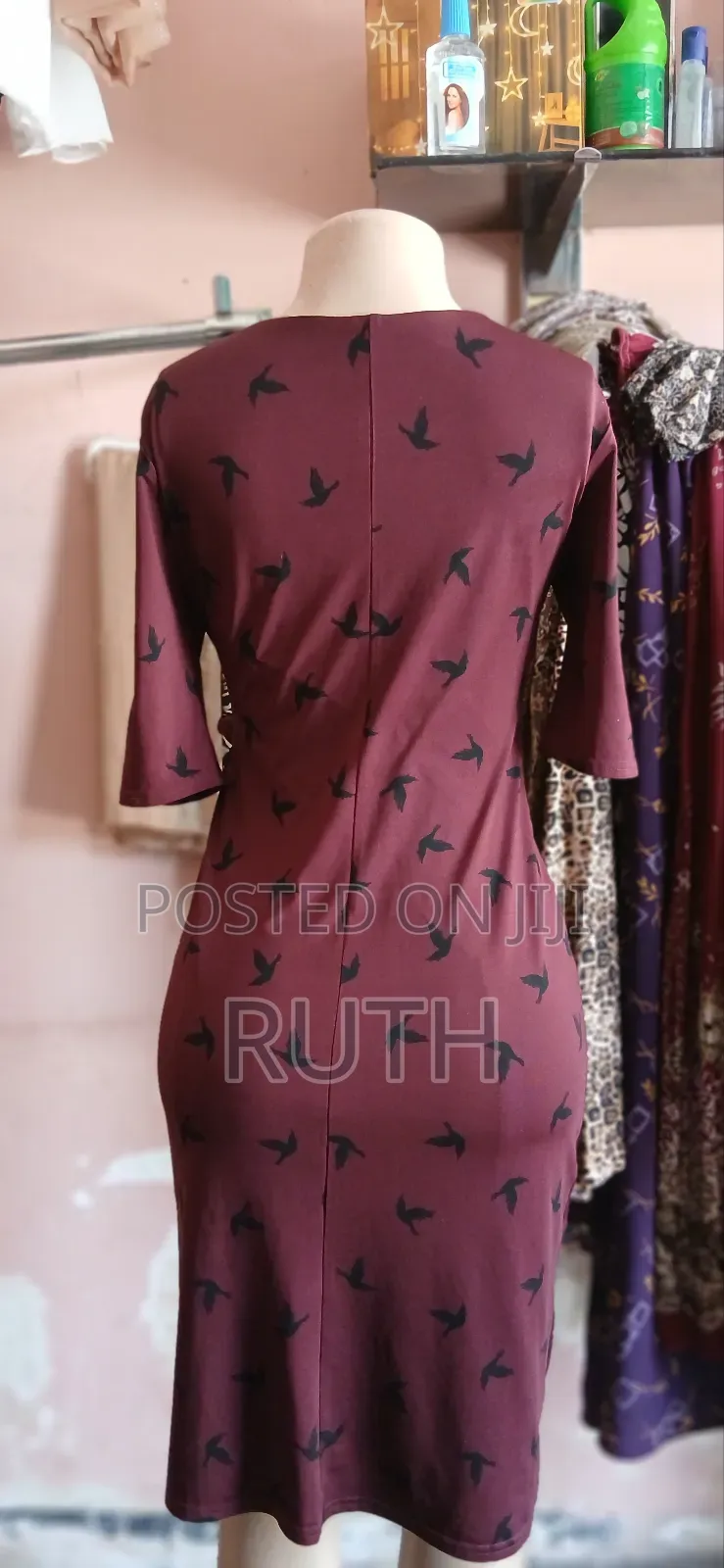 Stretchy Burgundy Dress