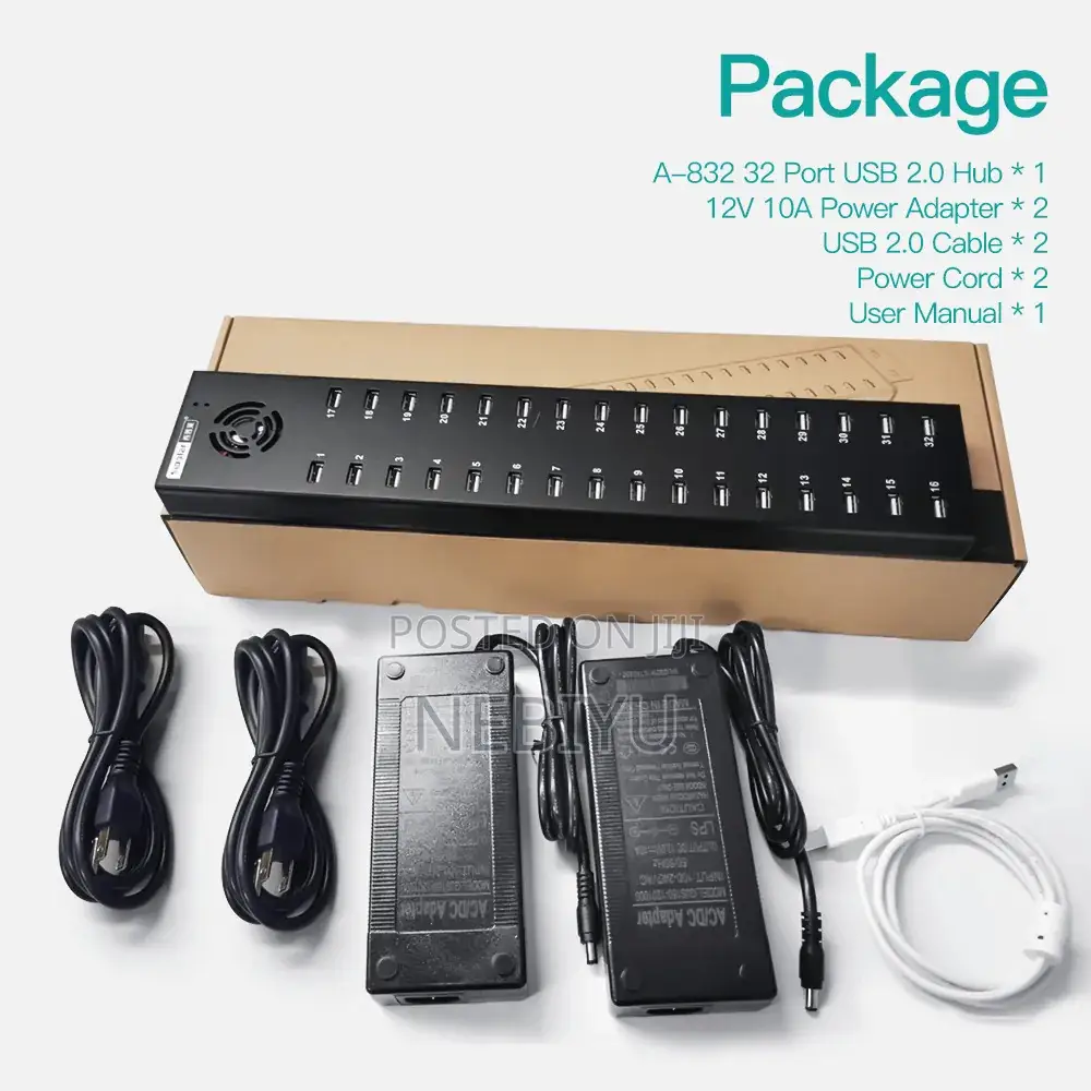 32-Port Usb Hub Charger