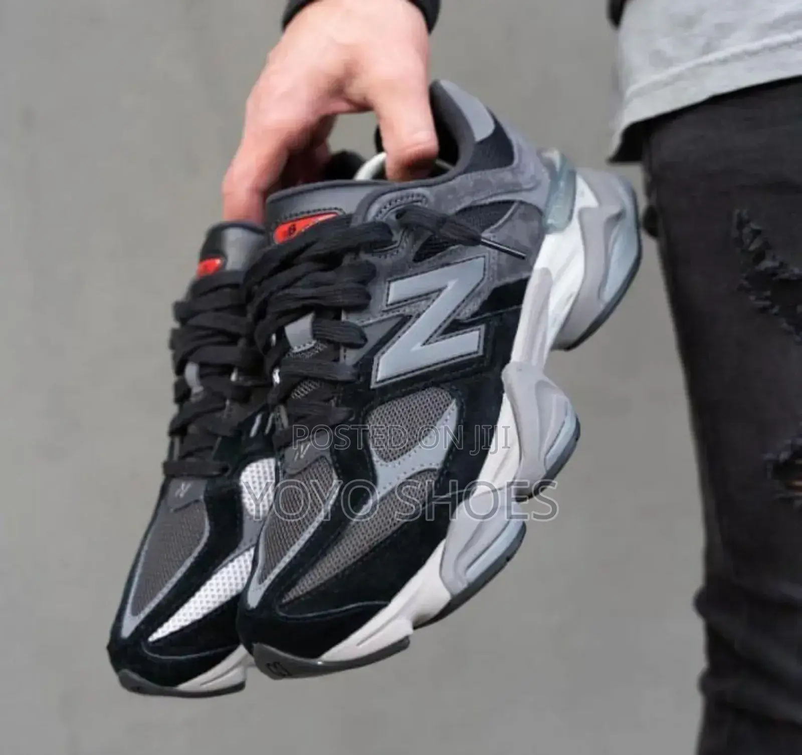 New Balance 9060 Black Red Fashion Shoes