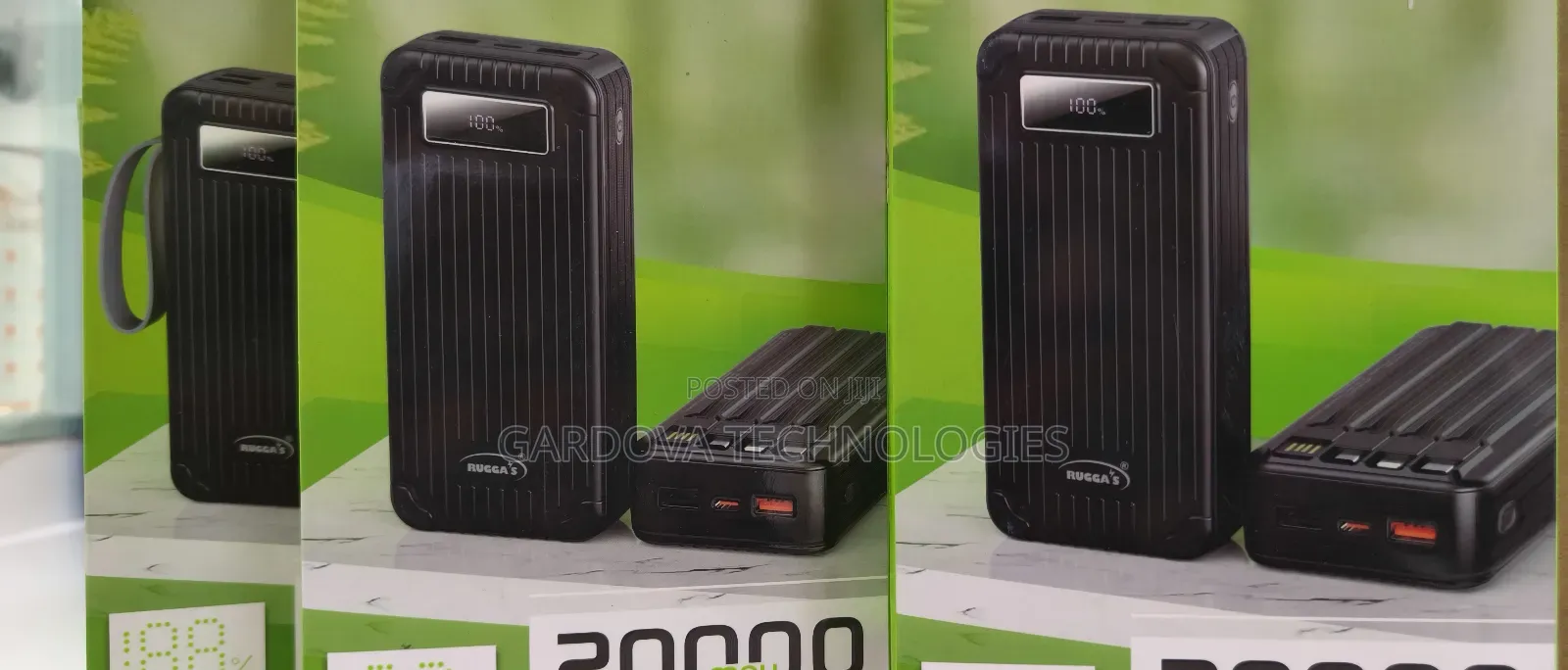 30000mah Digital Display Power Bank – Fast Charging + Built-in Cables