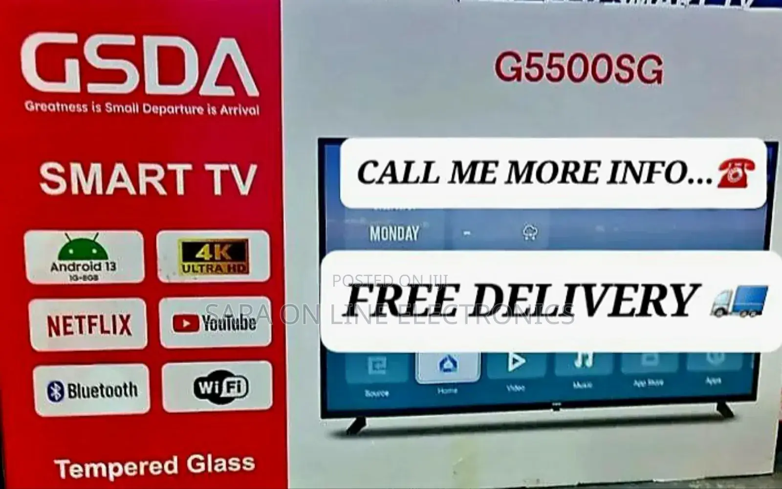 Gsda 55" Uhd Smart Android Tv ◆10year Warranty