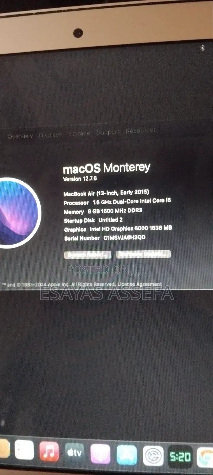 Laptop Apple MacBook Air 2015 8GB Intel Core I5 SSD 128GB