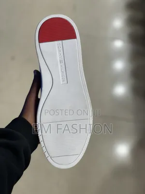 White Tommy-Hilfiger Men's Classic Shoes (Casual Flat Sneakers)