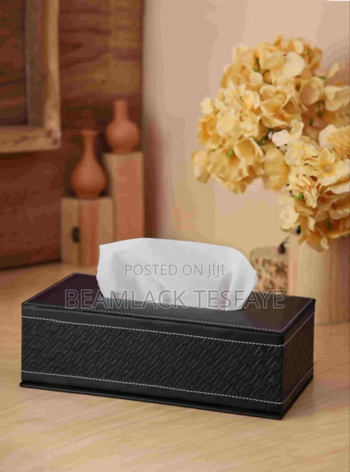 Rectangular Leather Tissue Box