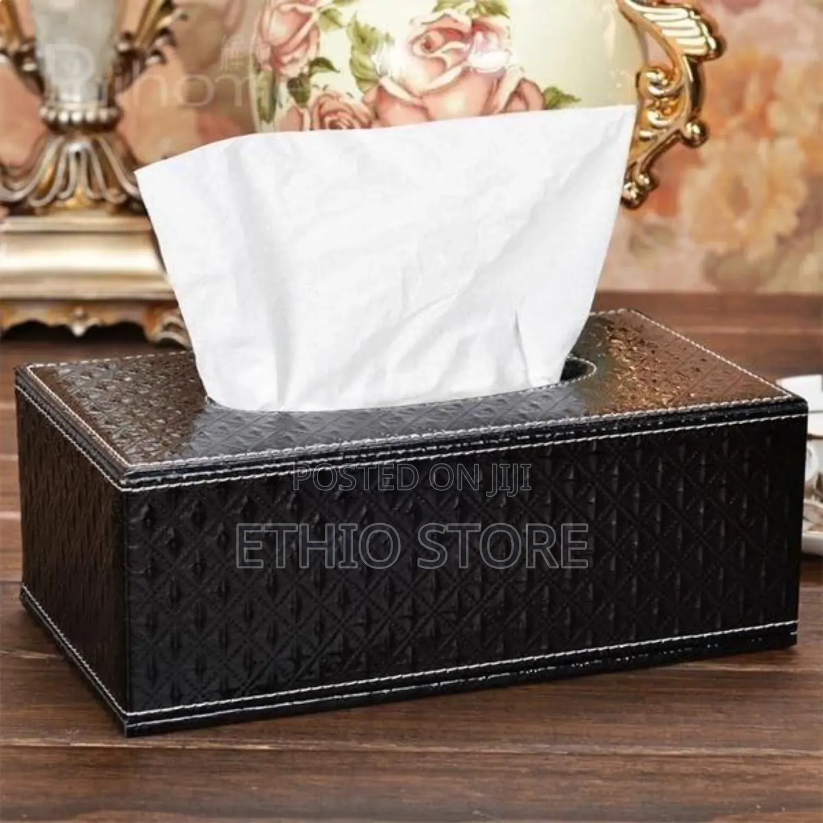 Rectangular Leather Tissue Box Cover