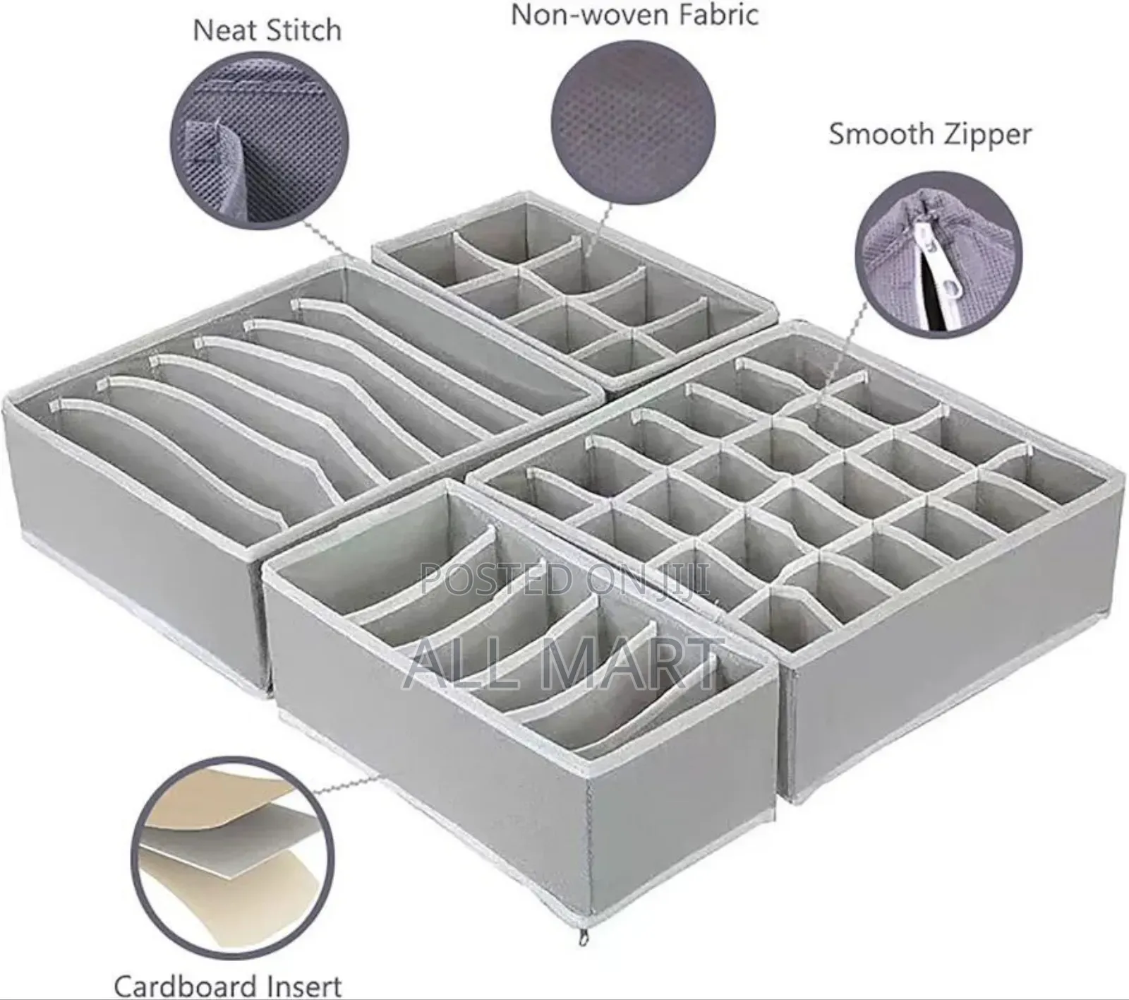 4pcs Foldable Organazes For Socks,Bras,Underware,Ties