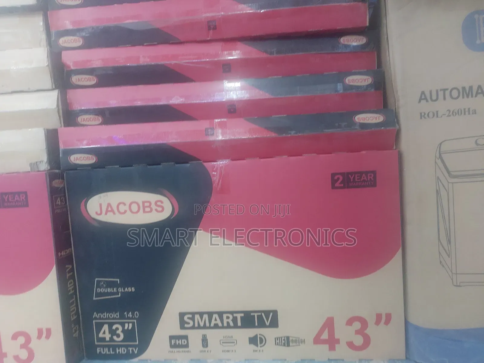 Jacobs 43 Inch Smart Double Glass Usb Input *2 Hidm Input *2