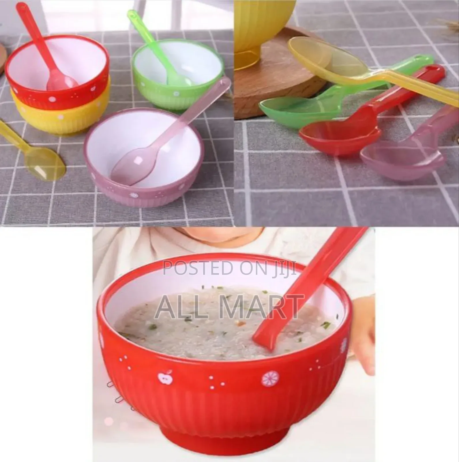4 Pcs Jelly Bowl Set With Spoon