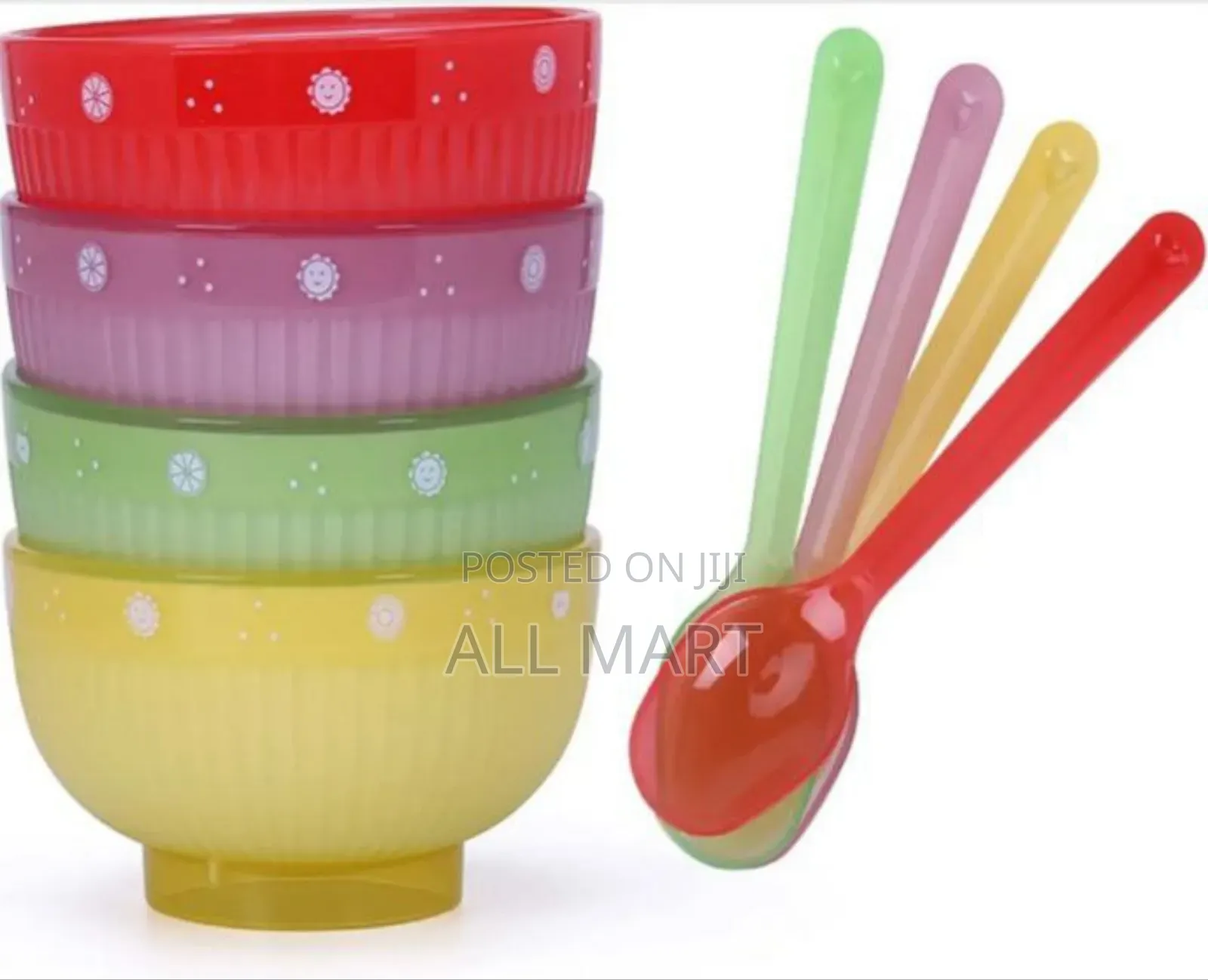 4 Pcs Jelly Bowl Set With Spoon