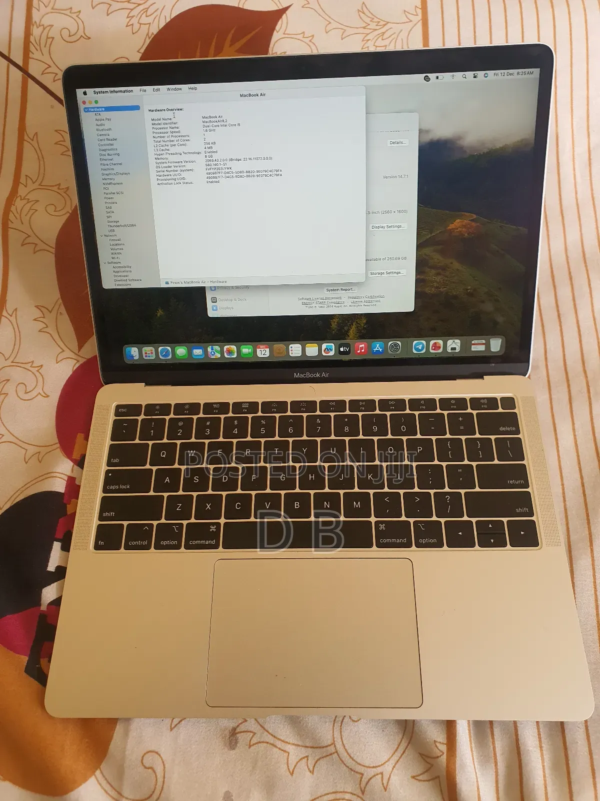 New Laptop Apple MacBook Air 2019 8GB Intel Core i5 SSD 256GB