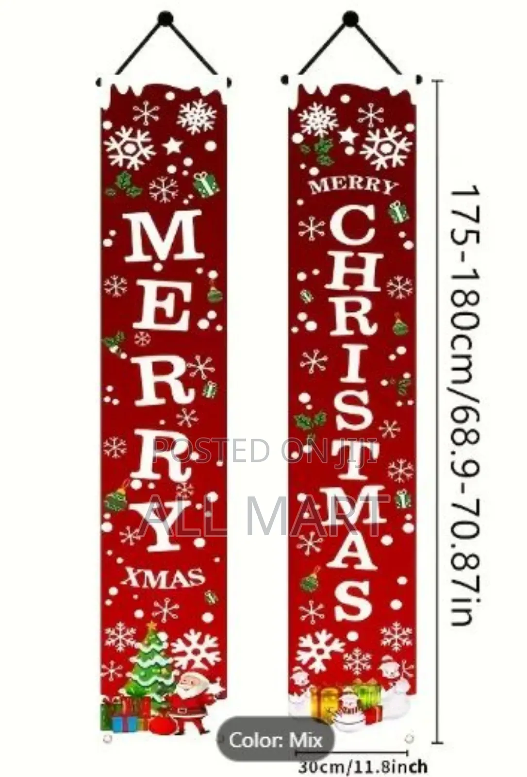1 Pair Festive Christmas Door Hanging