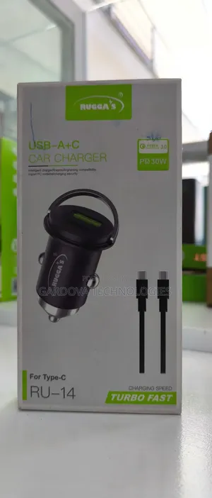 Photo - Rugga’S Usb-a + Usb-C Car Charger (Ru-14) – Turbo Fast Charging | 30w