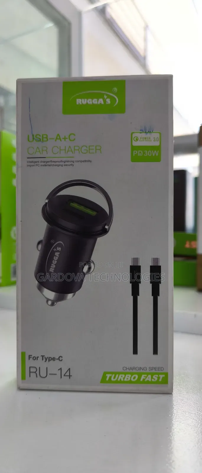 Rugga’S Usb-a + Usb-C Car Charger (Ru-14) – Turbo Fast Charging | 30w