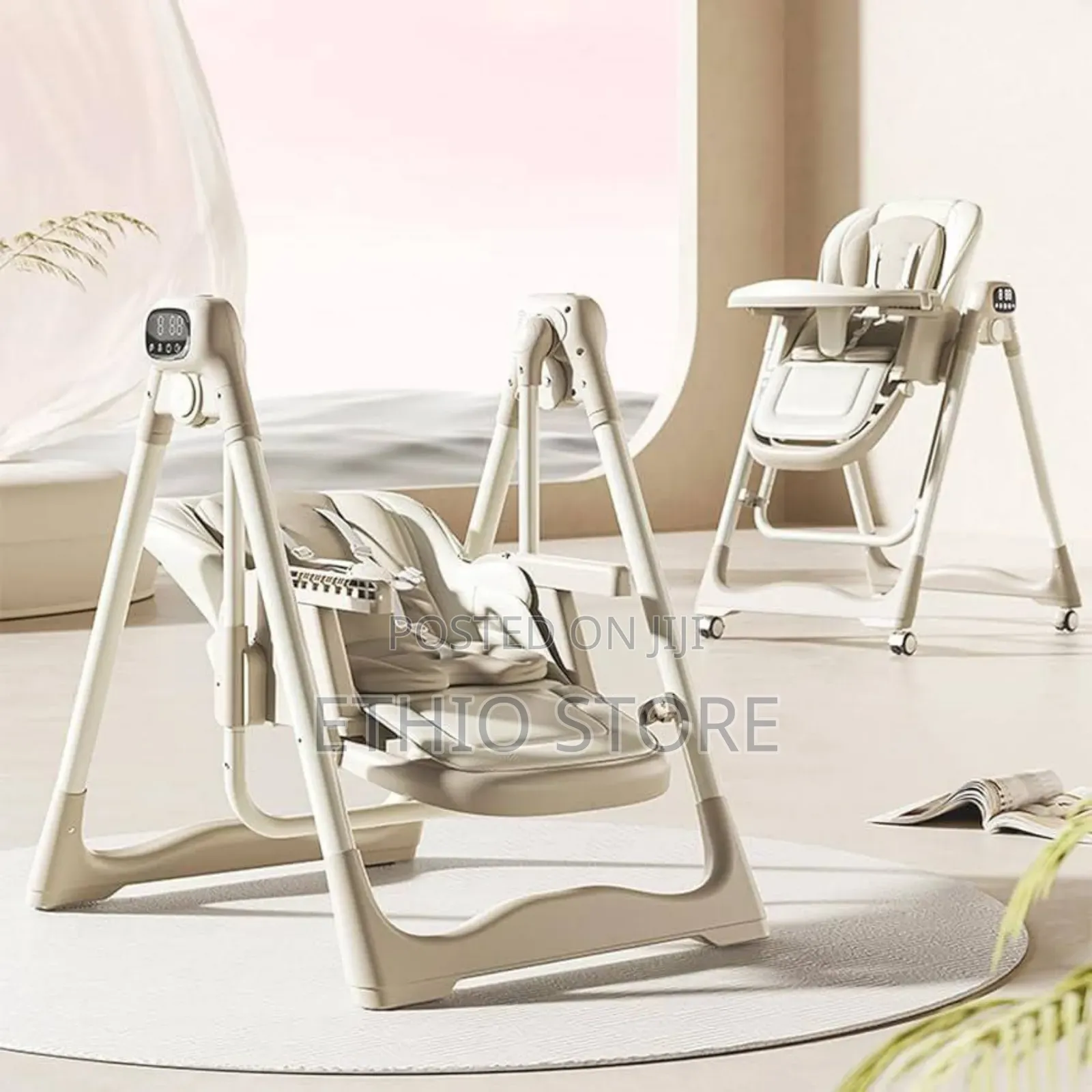 2-in-1 Baby High Chair Rocker With Swing Function