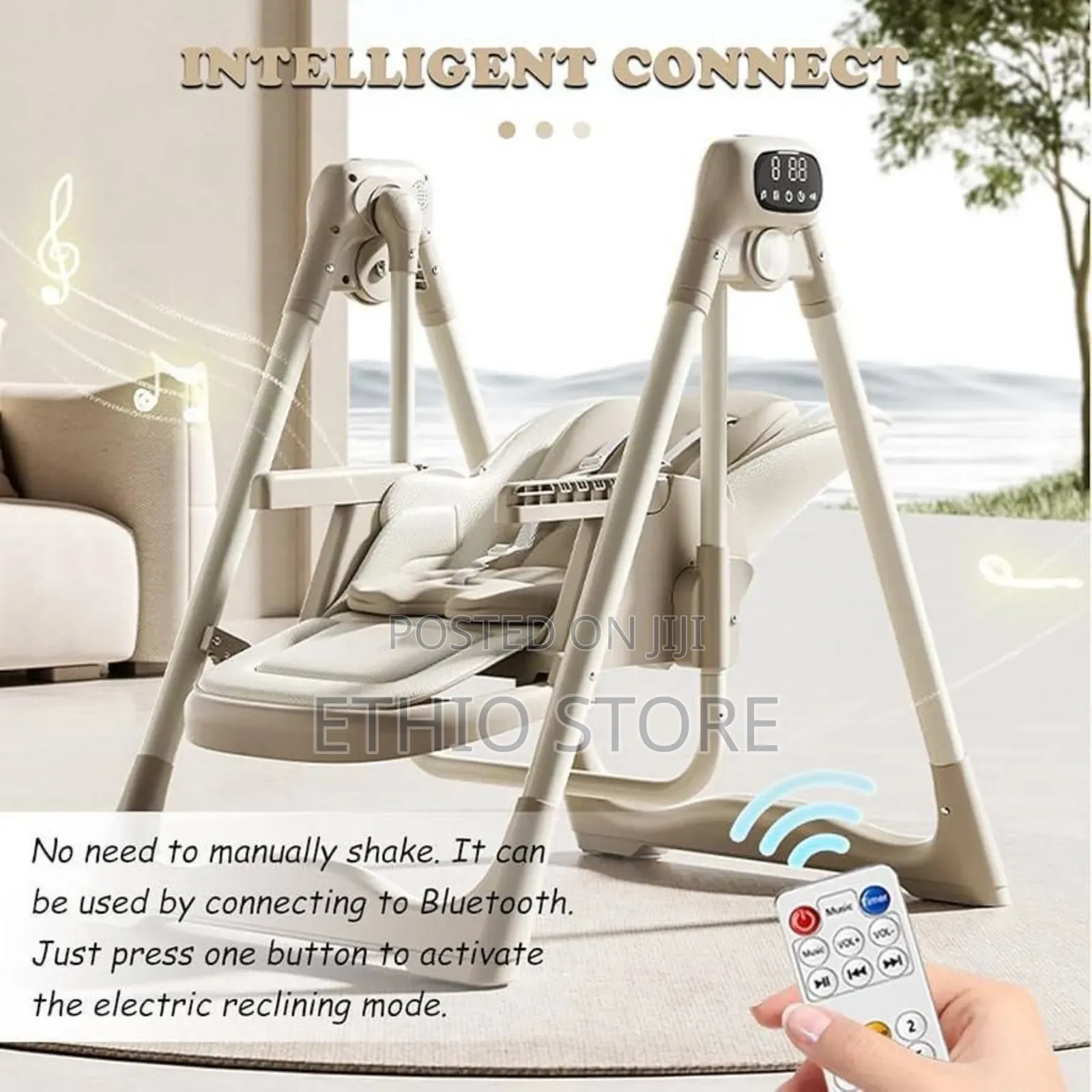 2-in-1 Baby High Chair Rocker With Swing Function