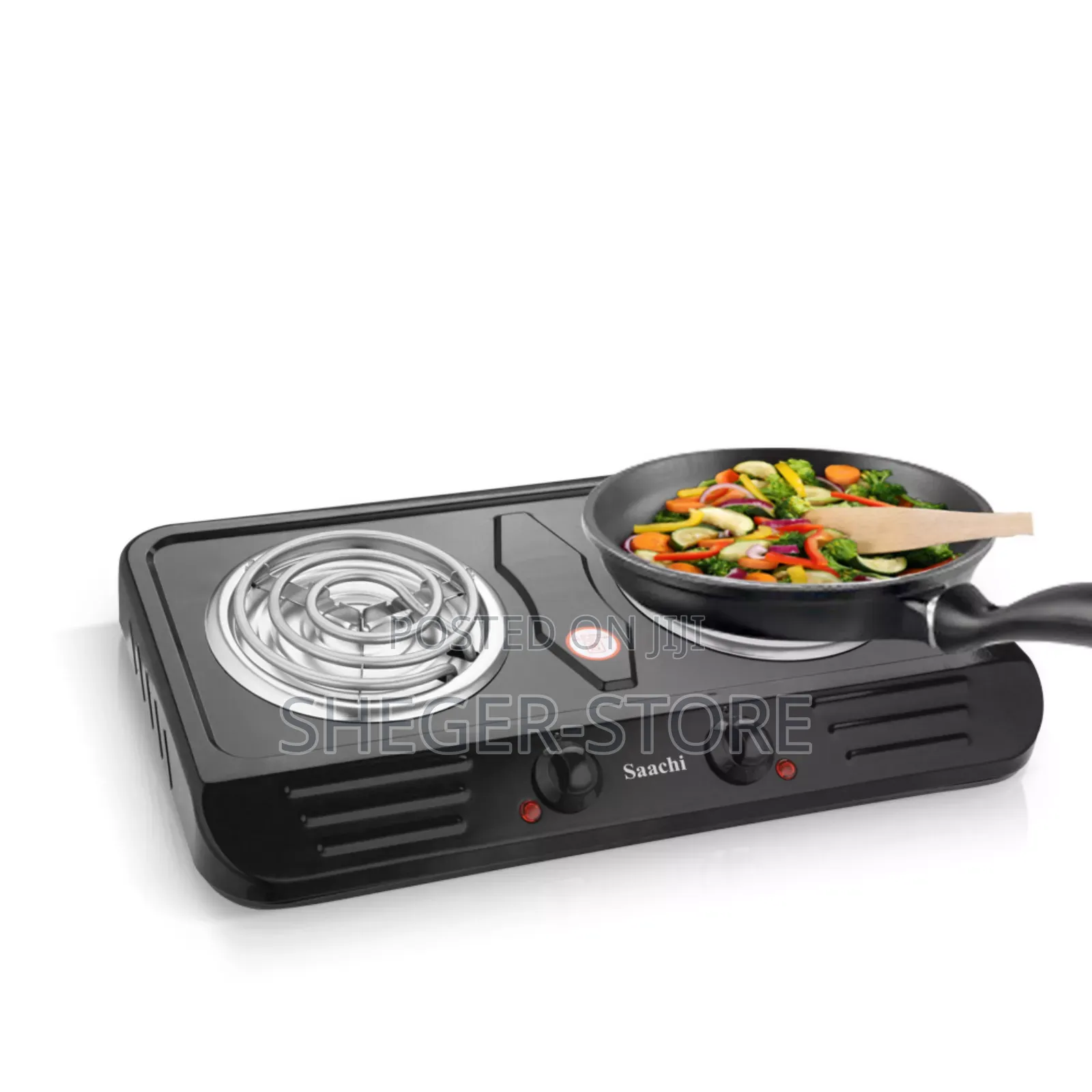 Saachi Double Burner Hot Plate Nl-Hp-6216c-Bk 2000 Watt