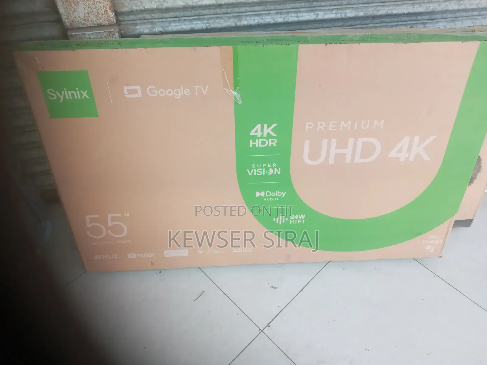 Syinix Tv 55inch Smart ፍሬም ለስ እስክሪኝ