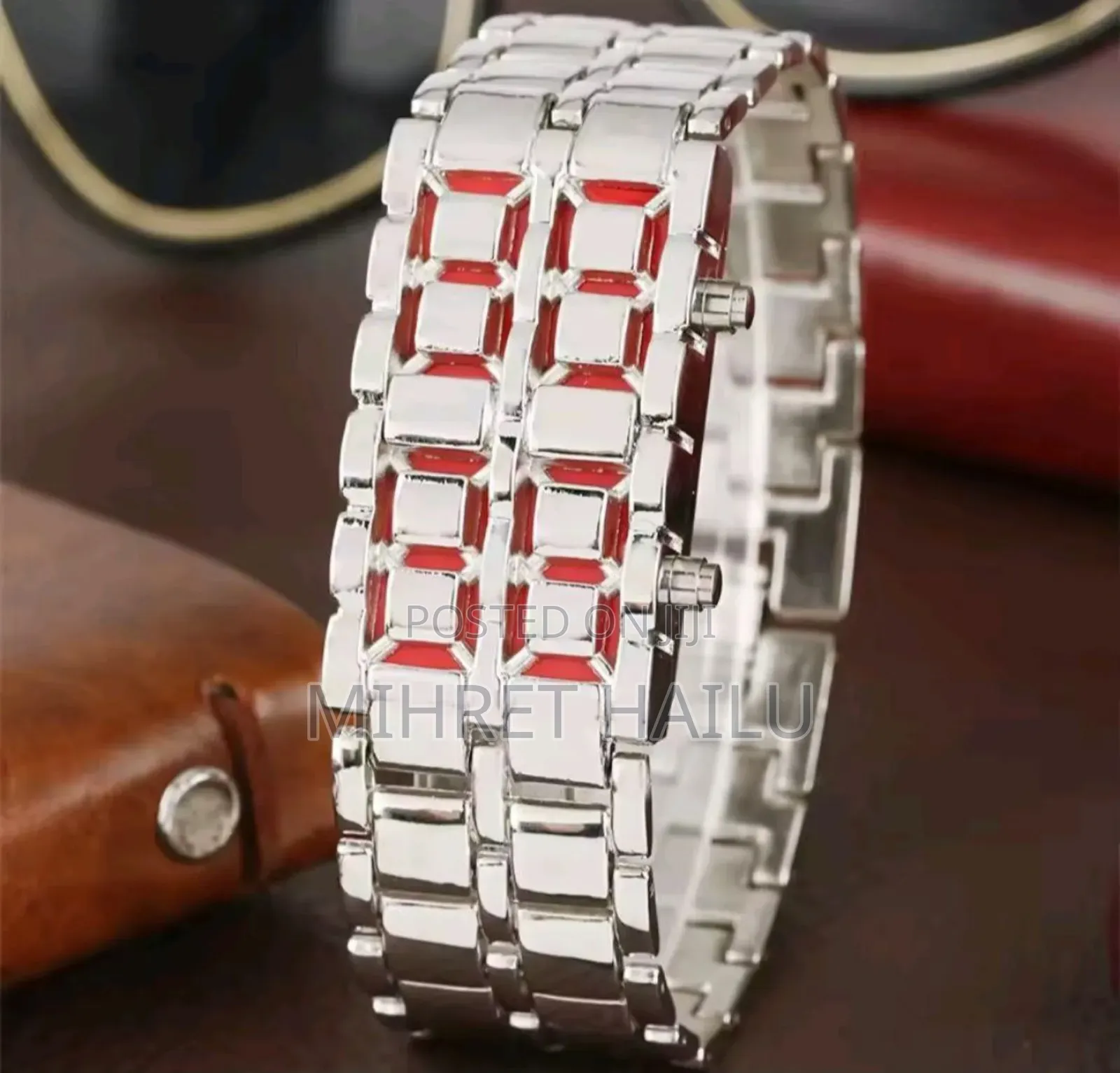 Black Full Metal Digital Lava Wrist Men's Watch Gift for Male Boy Sp