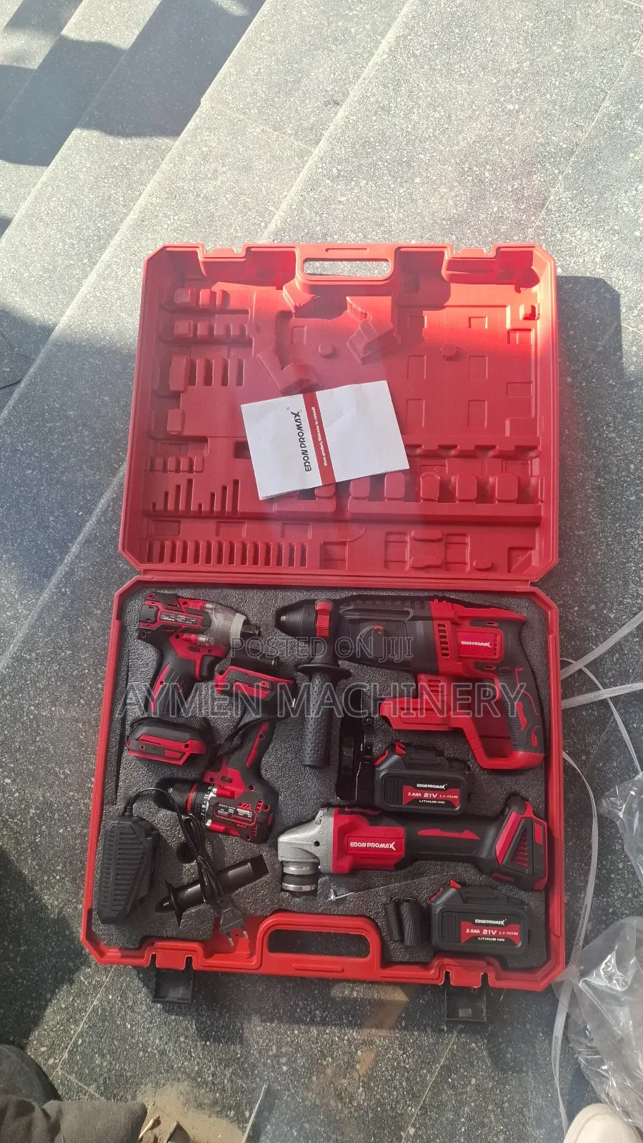 Edon 4-in-1 Combo Toolset Chargeable Grinder Drill Impact Wrench