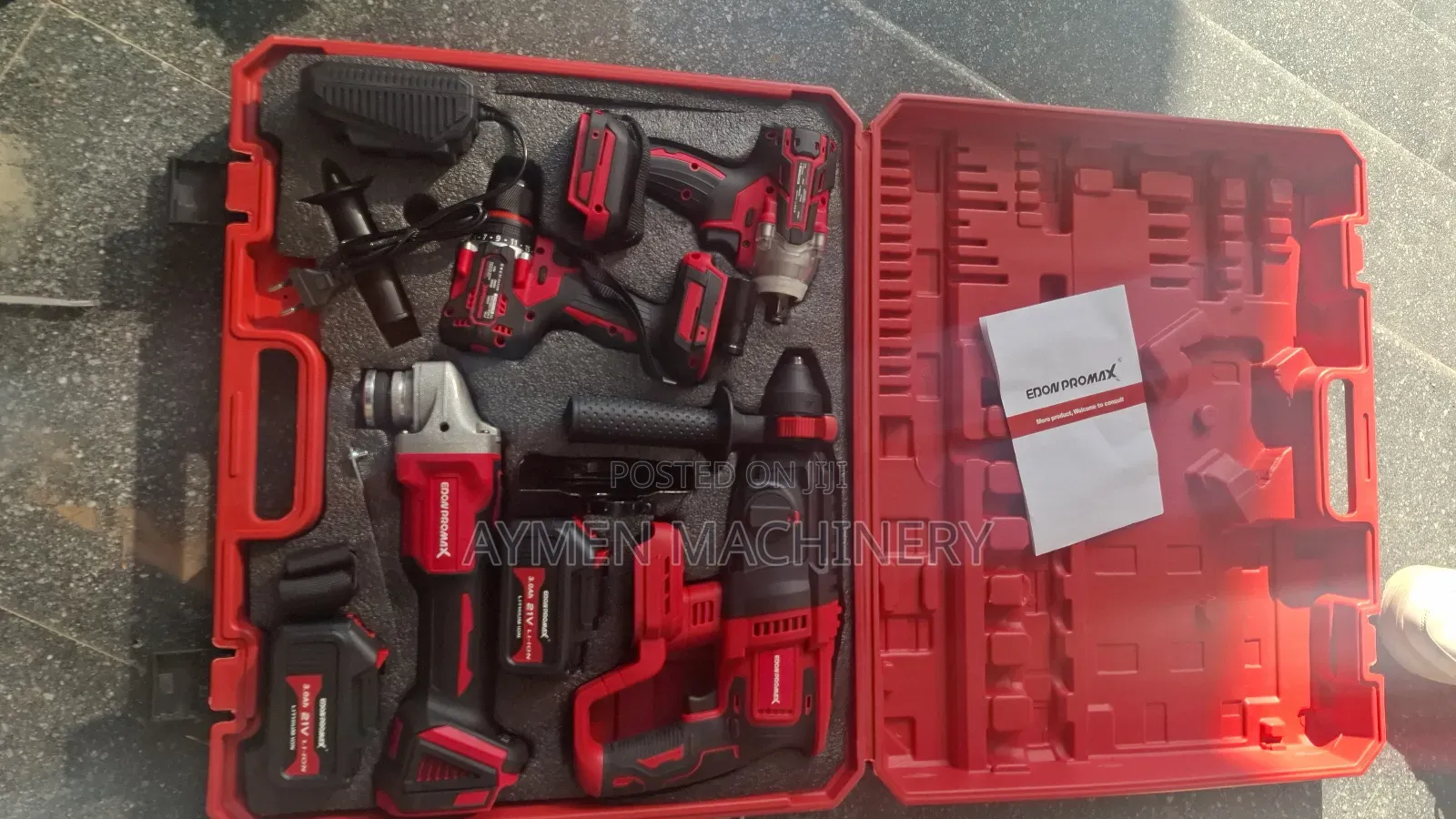 Edon 4-in-1 Combo Toolset Chargeable Grinder Drill Impact Wrench