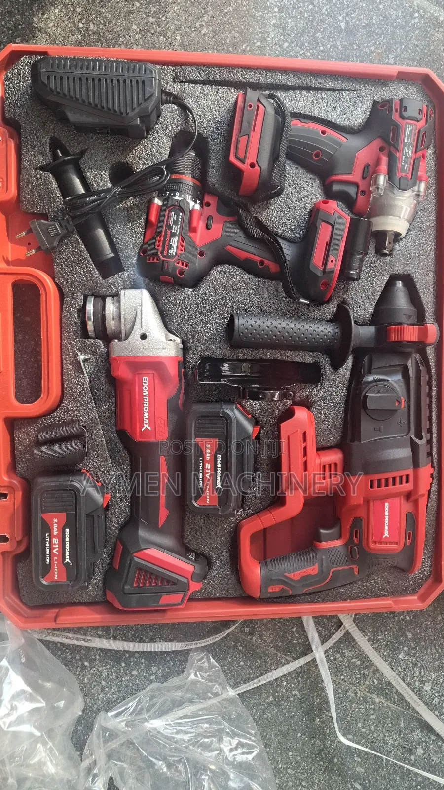 Edon 4-in-1 Combo Toolset Chargeable Grinder Drill Impact Wrench