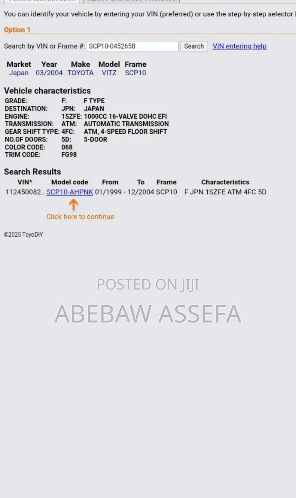 Toyota Vitz 2004 White