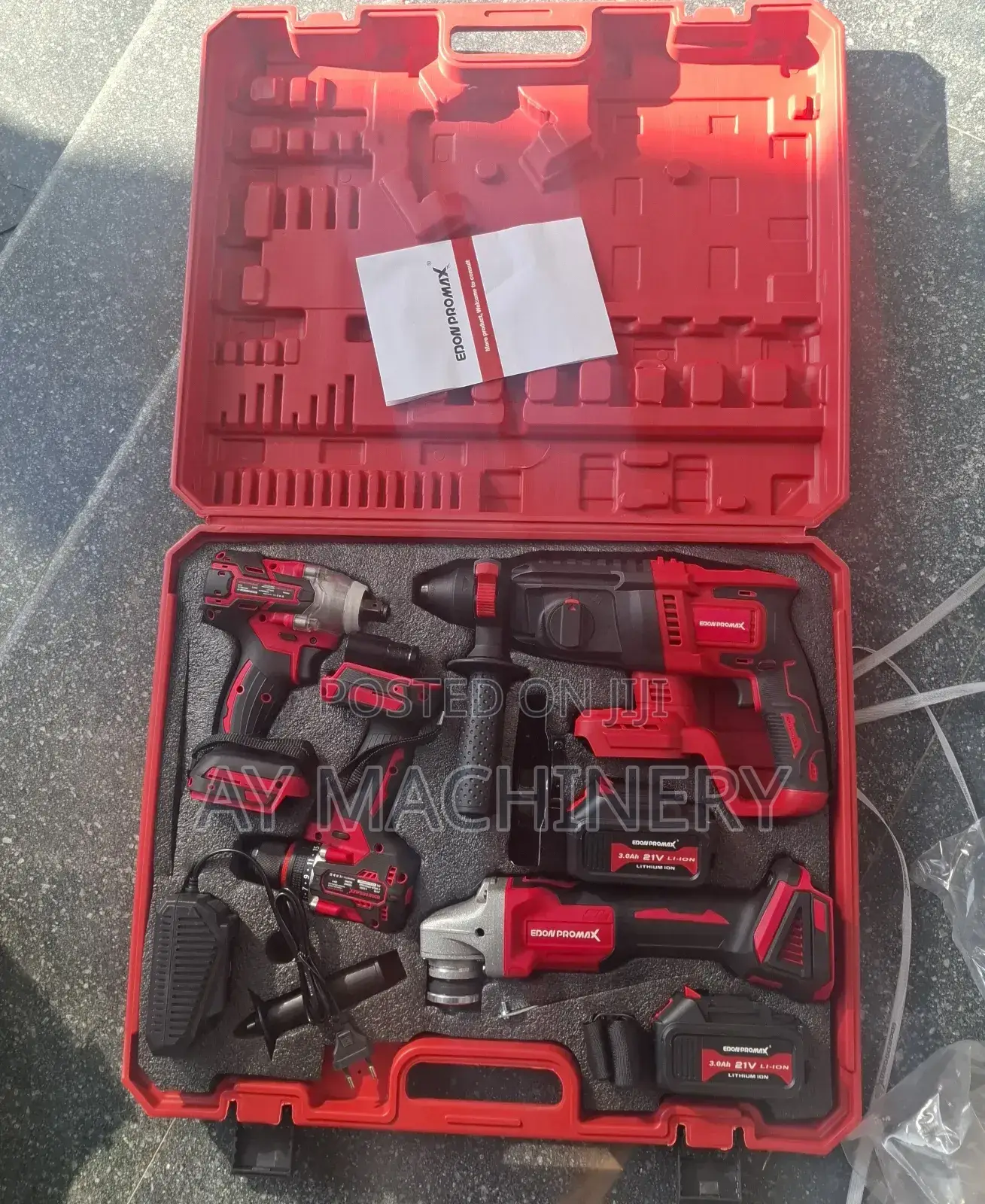 Edon 4-in-1 Combo Toolset Chargeable Grinder Drill Impact Wrench