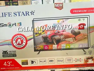 ●Life Star 43" Uhd Smart Android 14.0 •Tv New Model• ☆Free Delivery☆