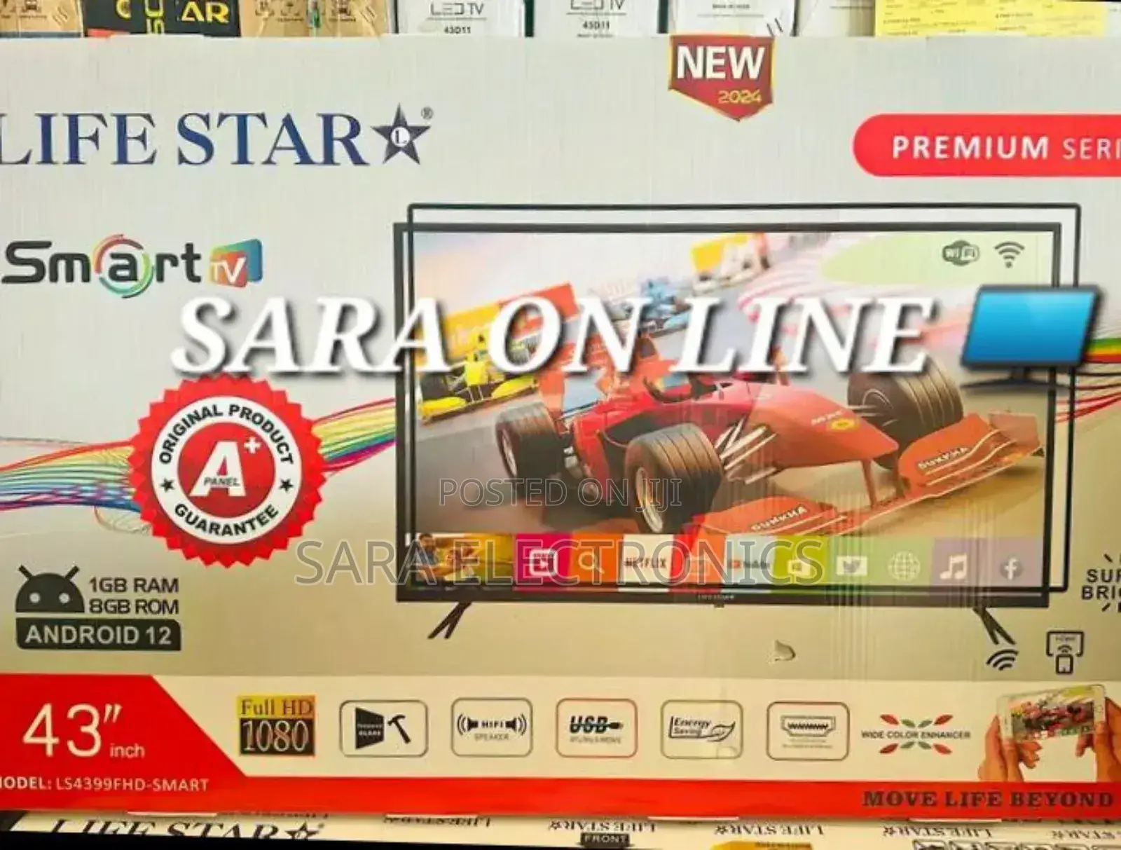 ●Life Star 43" Uhd Smart Android 14.0 •Tv New Model• ☆Free Delivery☆