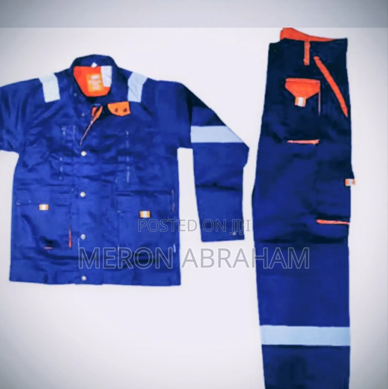 American Safety Coverall Uniform In Navy Blue With Reflective Tape