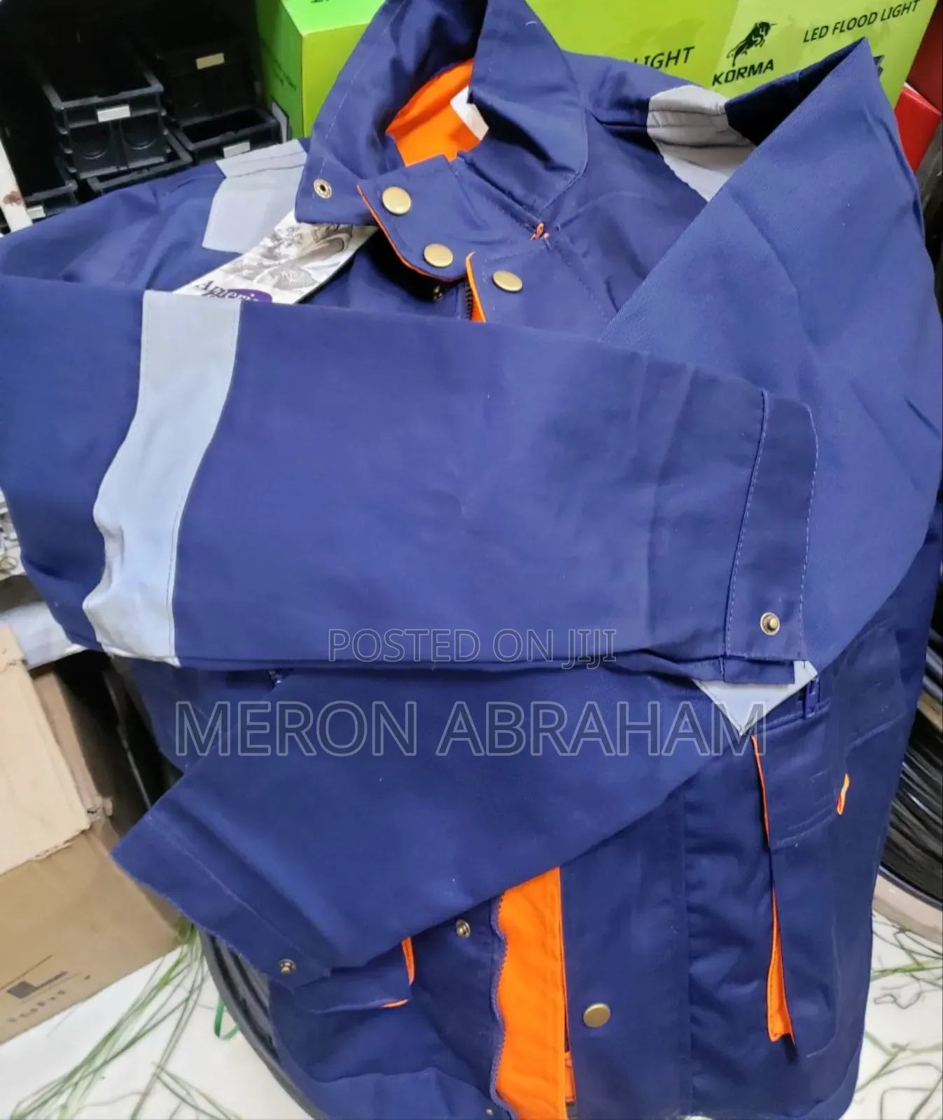 American Safety Coverall Uniform In Navy Blue With Reflective Tape