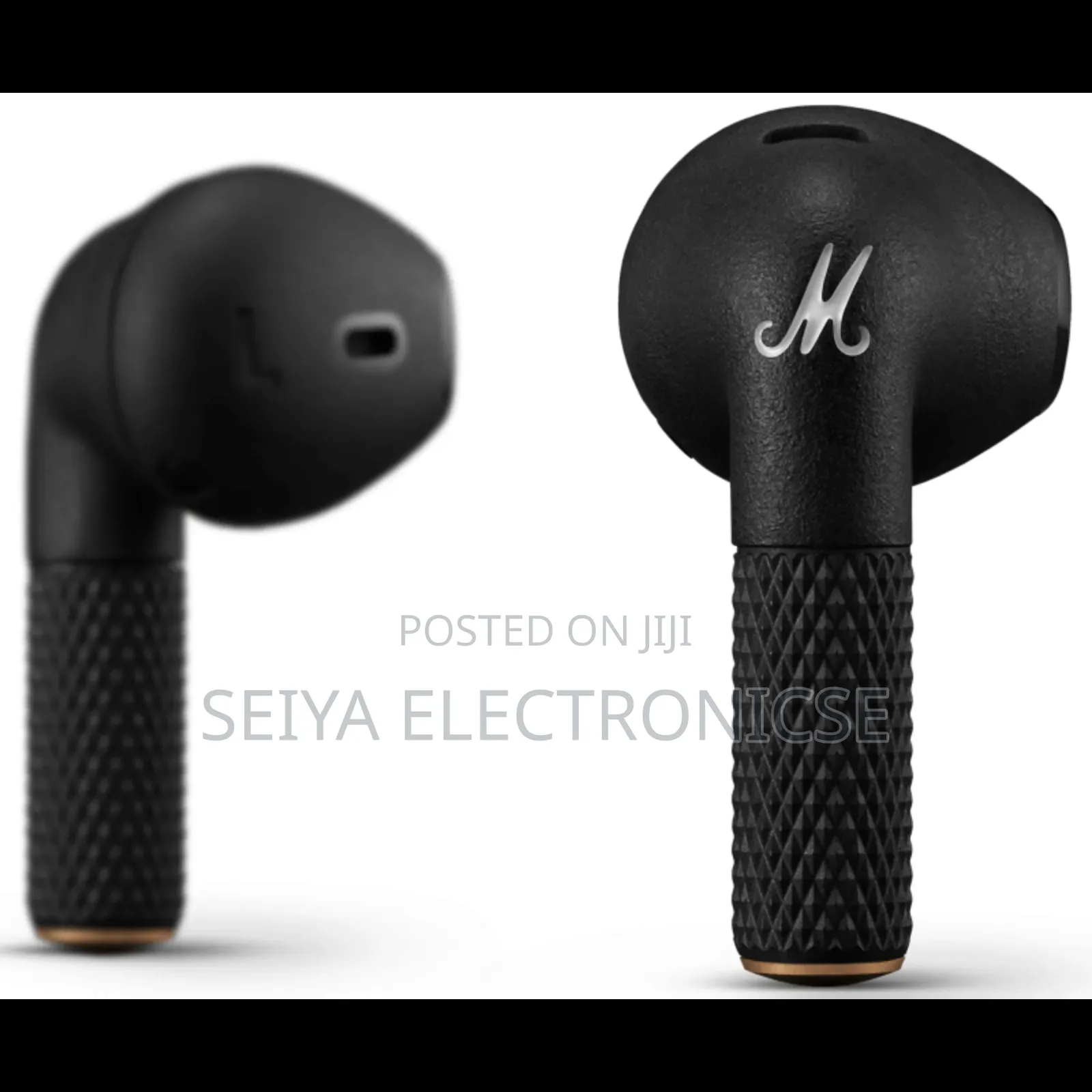 Marshall Motif A.N.C. True Wireless Earbuds in Black.