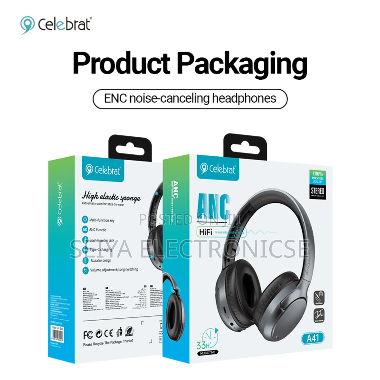 Celebrat A41 Wireless Bluetooth Headphone.