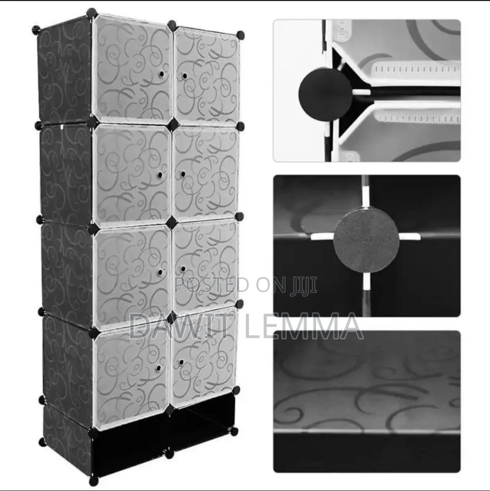 Plastic And Metal Cubic Cloth Cabinet