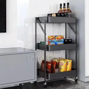 Photo - Foldable Metal Rolling Utility Cart